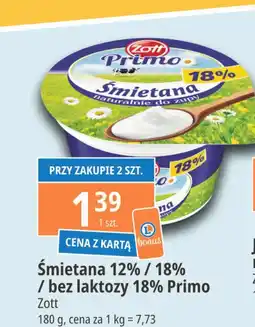 E.Leclerc Śmietana 18 % bez laktozy Zott primo oferta