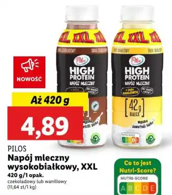 Lidl PILOS Napój mleczny wysokobiałkowy 420g oferta