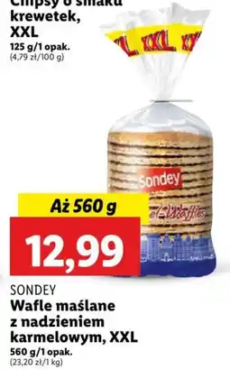 Lidl SONDEY Wafle maślane z nadzieniem karmelowym 560g oferta