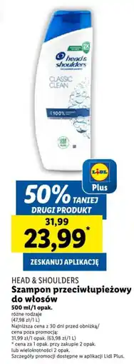 Lidl HEAD & SHOULDERS Szampon przeciwłupieżowy do włosów 500ml oferta