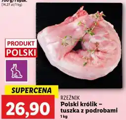 Lidl RZEŹNIK Polski królik - tuszka z podrobami 1 kg oferta