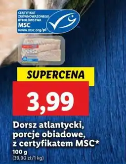 Lidl Dorsz atlantycki, porcje obiadowe, z certyfikatem MSC 100 g oferta