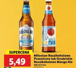 Lidl Miłosław Bezalkoholowe Pszeniczne lub Grodziskie Bezalkoholowe Mango Ale 500ml oferta
