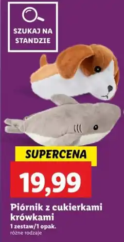 Lidl Piórnik z cukierkami krówkami oferta