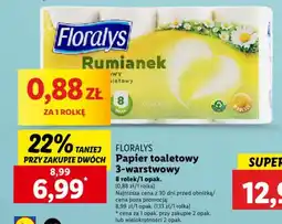Lidl FLORALYS Papier toaletowy 3-warstwowy 8 rolek oferta