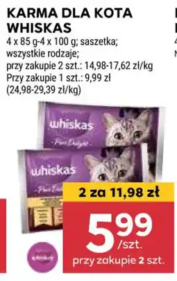 Stokrotka KARMA DLA KOTA WHISKAS, 4 x 85 g oferta