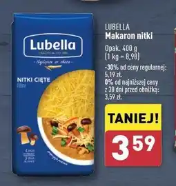 ALDI Makaron nitka cięta Lubella makaron oferta