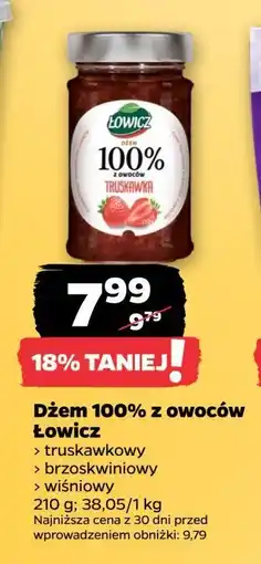 Netto Dżem wiśnia Łowicz 100 % z owoców oferta