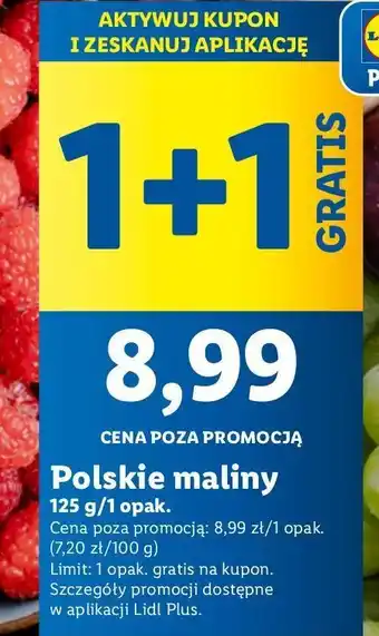 Lidl Maliny 125g oferta