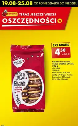 Biedronka Ciastka kremówki dekorowane z wiśnią Twoje Słodkie Chwile oferta