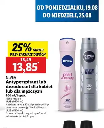 Lidl Antyperspirant Nivea Men Silver Protect oferta