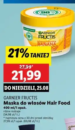Lidl Maska do włosów banana Garnier Fructis Hair Food oferta