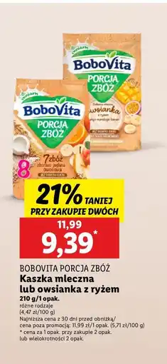Lidl Owsianka z ryżem mango- marakuja- banan Bobovita Porcja Zbóż oferta