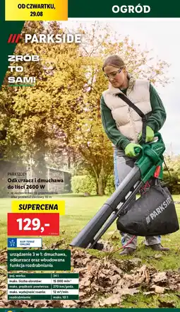 Lidl Odkurzacz do liści z rozdrabniaczem 2600w Parkside oferta
