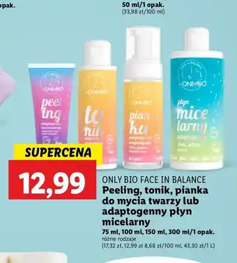 Lidl Pianka do twarzy adaptogenna enzymatyczna Only Bio oferta