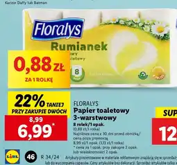 Lidl Papier toaletowy rumiankowy Floralys oferta