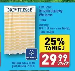 ALDI Ręcznik plażowy wellness 100 x 180 cm Novitesse oferta