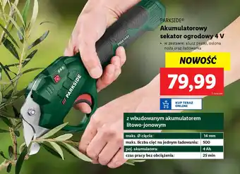 Lidl PARKSIDE Akumulatorowy sekator ogrodowy oferta