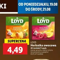 Lidl Herbata pomarańcz i grejpfrut Loyd tea the magic experience oferta