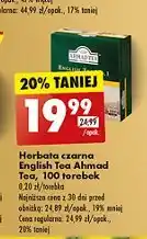 Biedronka Herbata ekspresowa z zawieszką Ahmad tea london english tea no. 1 oferta