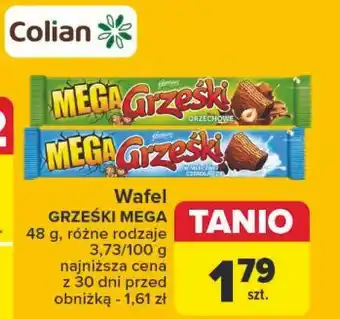 Carrefour Wafelek orzechowy w czekoladzie mlecznej Grześki Mega oferta