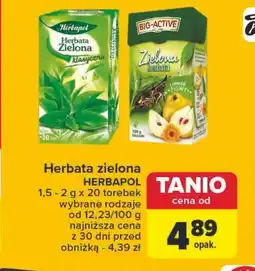Carrefour Herbata zielona Herbapol oferta