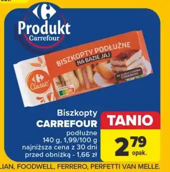 Carrefour Biszkopty podłużne Carrefour Classic oferta