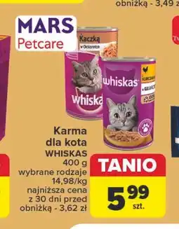 Carrefour Karma dla kota z kurczakiem w galaretce Whiskas Adult oferta