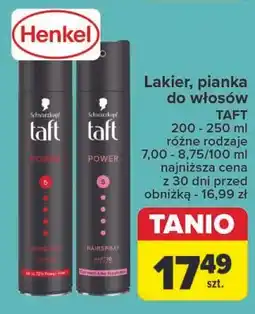 Carrefour Pianka do włosów Taft Power oferta