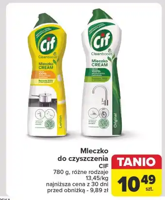 Carrefour Mleczko do czyszczenia z mikrokryształkami original Cif Cream oferta