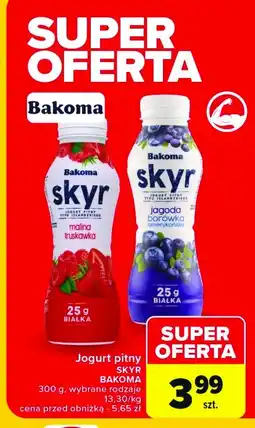 Carrefour Jogurt pitny jagoda-borówka amerykańska Bakoma skyr oferta