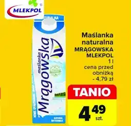Carrefour Maślanka naturalna Mlekpol mrągowska oferta
