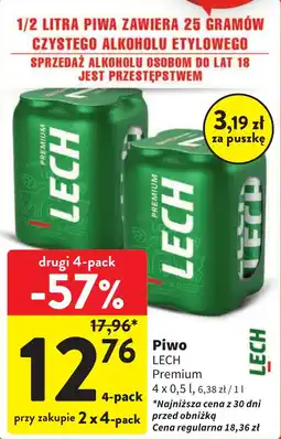 Intermarche Piwo LECH, 4 x 500 ml oferta