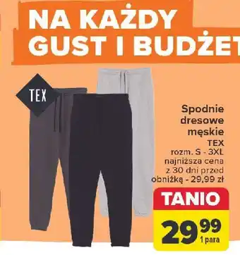 Carrefour Spodnie dresowe męskie s-3xl Tex oferta