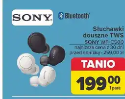 Carrefour Słuchawki douszne wf-c500 białe Sony oferta