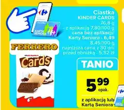 Carrefour Market Herbatniki czekoladowe Kinder cards oferta