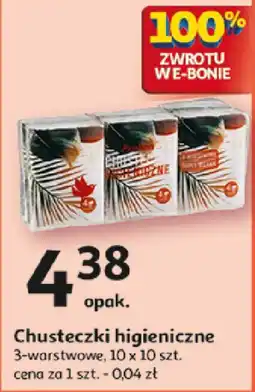 Auchan Chusteczki higieniczne 3-warstwowe, 10 x 10 szt. oferta