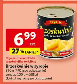 Auchan Brzoskwinie połówki w lekkim syropie M&K oferta