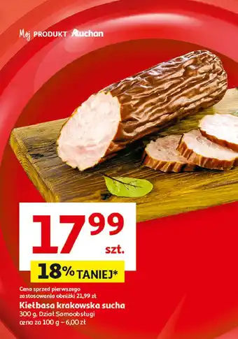 Auchan Kiełbasa krakowska sucha Auchan oferta