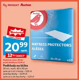Auchan Podkład higieniczny na łóżko 60 x 90 cm Auchan oferta