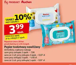 Auchan Papiero toaletowy nawilżany dla dzieci Auchan oferta