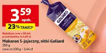 Auchan Makaron 5-jajeczny, nitki Goliard, 250 g oferta