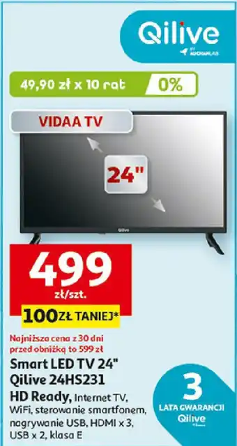 Auchan Smart LED TV 24" Qilive 24HS231 oferta