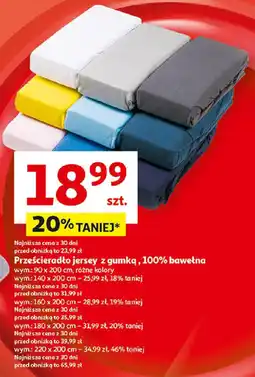 Prześcieradło jersey z gumką, 100% bawełna, 90 x 200 cm