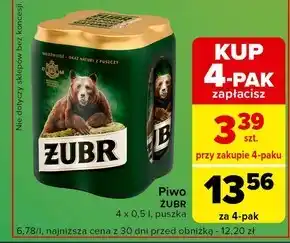 Globi Żubr Piwo jasne 2 l (4 x 0,5 l) oferta