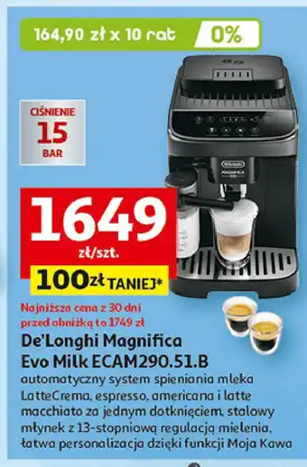 Auchan Ekspres do kawy ecam290.51.b De'longhi oferta