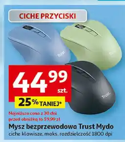Auchan Mysz bezprzewodowa mydo silent click czarny Trust oferta