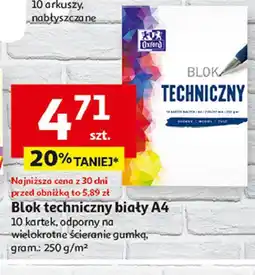 Auchan Blok techniczny a4 10 k. biały Oxford oferta