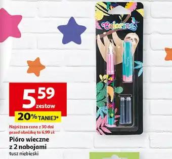 Auchan Pióro wieczne + naboje Colorino oferta