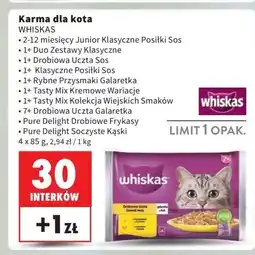 Intermarche Karma dla kota klasyczne posiłki wołowina + kurczak Whiskas Junior oferta